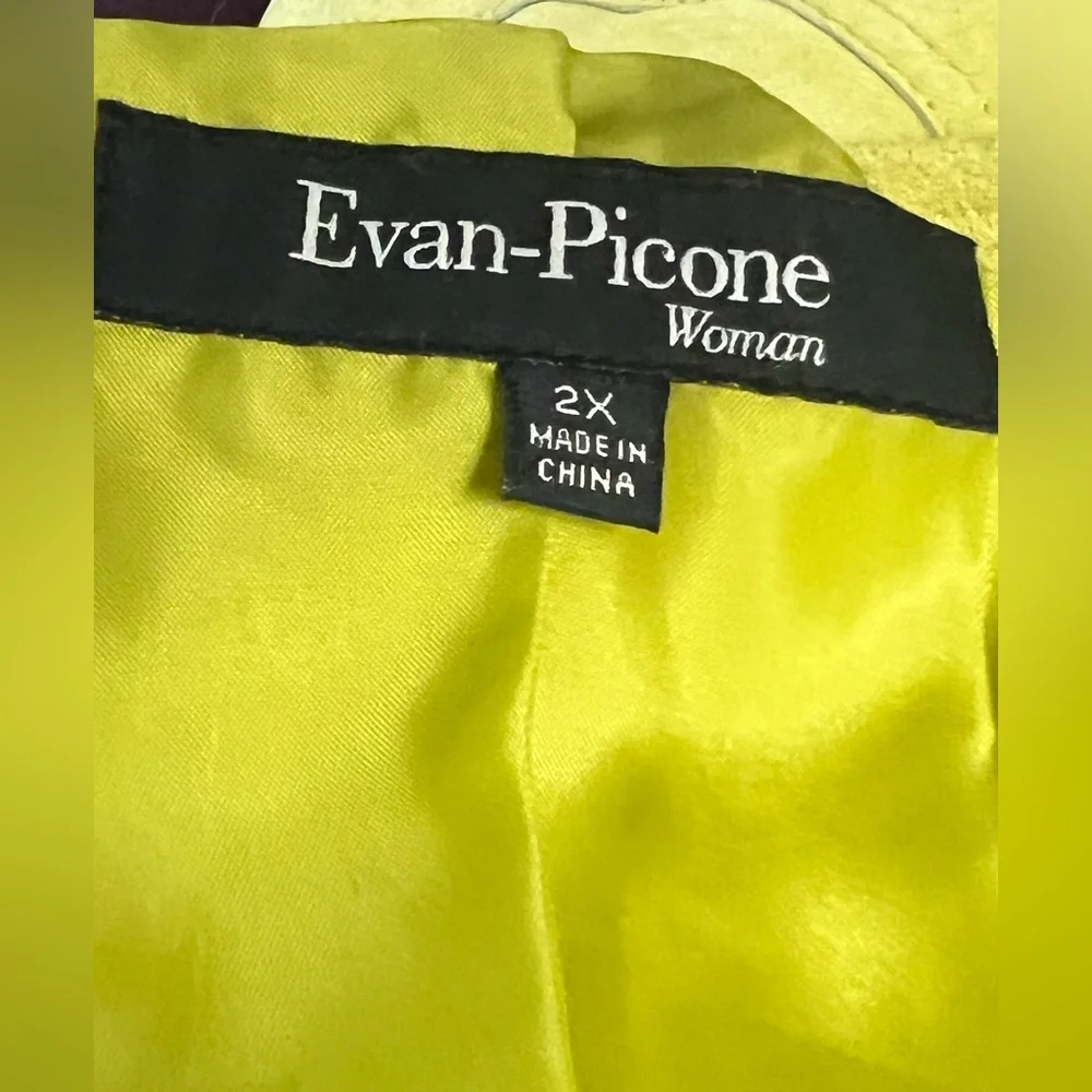 EVAN-PICONE Woman 2X Suede Jacket Lime green color - Picture 4 of 8